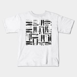 Textured marker hand drawn vertical horizontal lines Kids T-Shirt